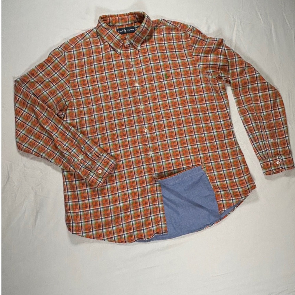 Ralph Lauren Mens XXL Shirt Shacket Plaid Button Down‎ Long Sleeve Lined 2 Ply